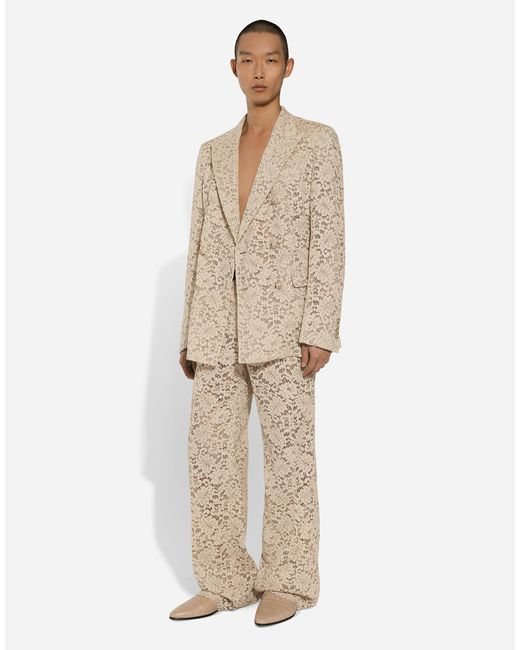 Pantalón De Encaje Cordonetto Dolce & Gabbana de hombre de color Natural