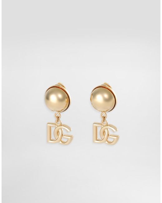 Dolce & Gabbana White Dg Clip Earrings