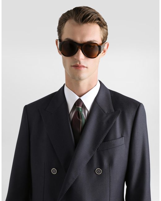 Dolce & Gabbana Blue Double-Breasted Taormina Jacket for men