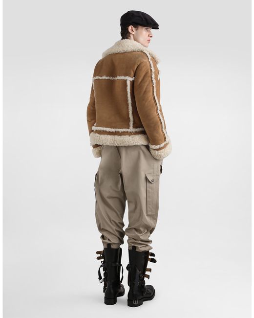 メンズ Dolce & Gabbana Sheepskin Jacket Natural