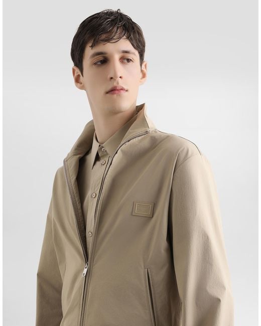 Dolce & Gabbana Natural Logo-Patch Lightweight Jacket for men