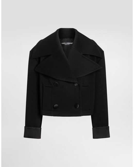 Dolce & Gabbana Black Zweireihige Jacke Aus Wolle
