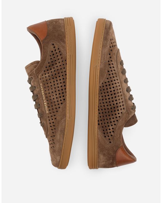 Dolce & Gabbana Brown Suede Saint Tropez Sneakers for men