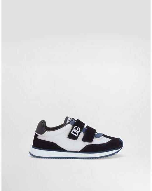 Mesh And Suede Sneakers Dolce & Gabbana de hombre de color White