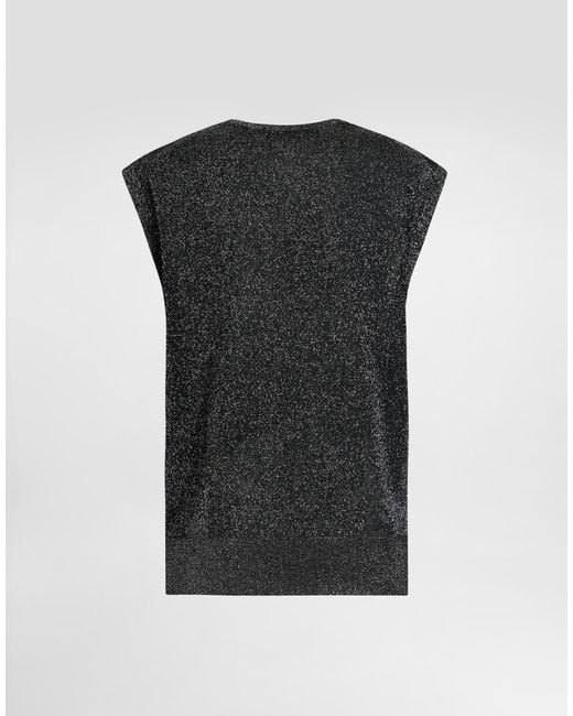 Dolce & Gabbana Black Metallic Knit Tank Top