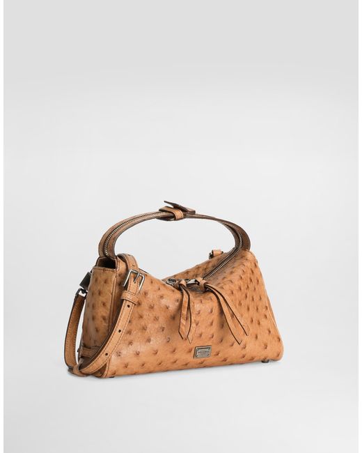 Dolce & Gabbana Brown Vittoria Ostrich Leather Bag for men