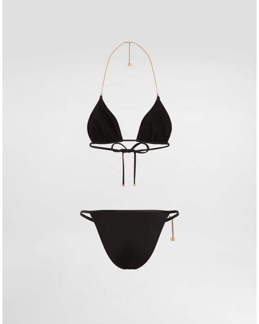 Dolce & Gabbana White Triangle Bikini