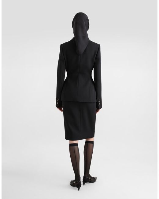 Dolce & Gabbana Black Single-Breasted Wool Dolce Jacket