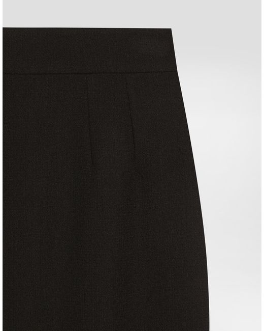 Dolce & Gabbana Black Wool Pencil Skirt