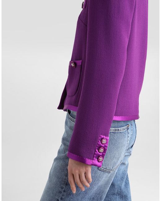 Giacca Corta Monopetto di Dolce & Gabbana in Purple