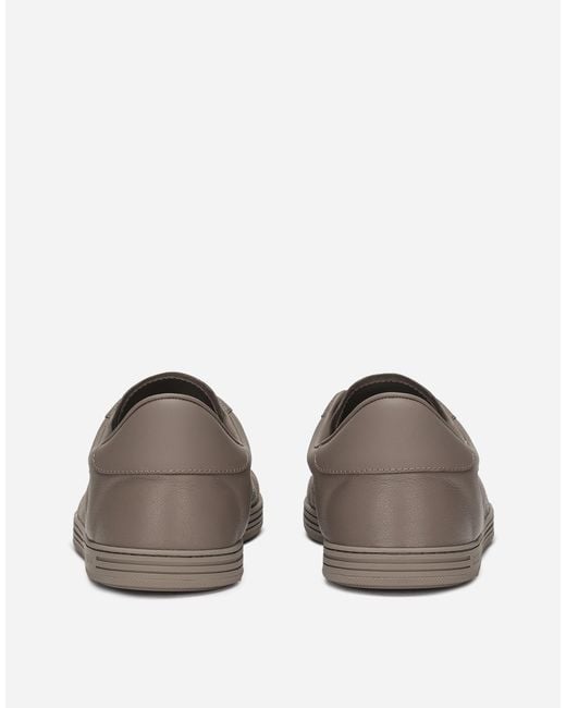 Dolce & Gabbana Gray Saint Tropez Calfskin Sneakers for men