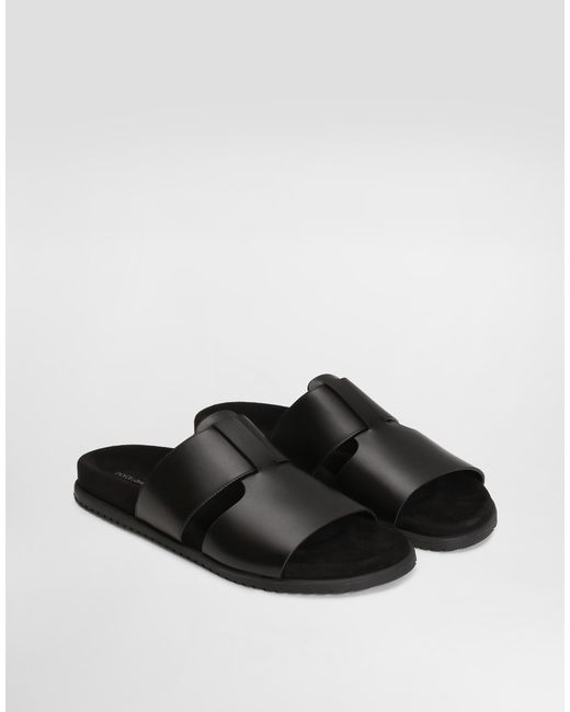 Dolce & Gabbana メンズ ブラック Dg Casual Calfskin Sandals【公式通販】