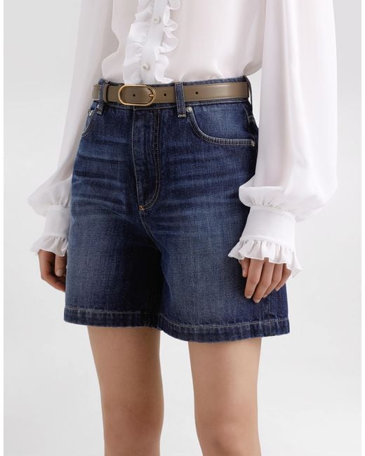 Dolce & Gabbana White Leather Belt