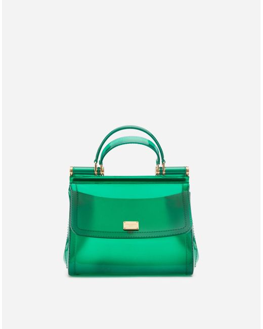 Dolce & Gabbana Green Sicily Translucent Top Handle Bag