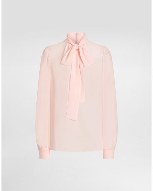 Dolce & Gabbana Pink Silk Georgette Top