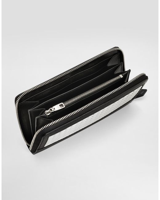 Dolce & Gabbana White Woven Plongé Calfskin Wallet for men