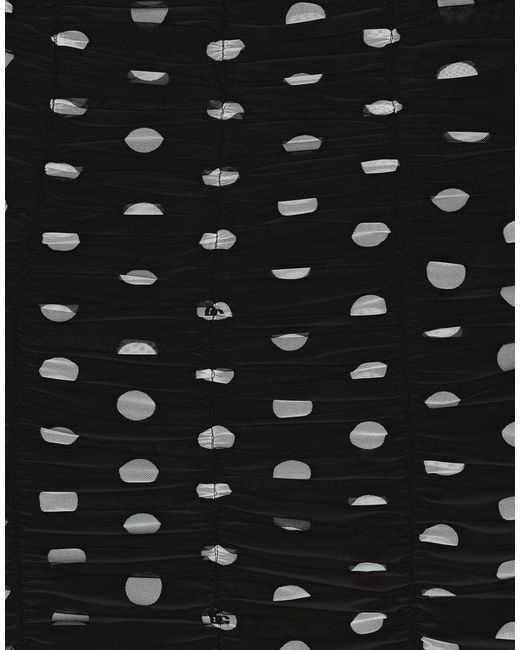 Dolce & Gabbana Black Tulle Calf-Length Sheath Dress With Draping And Polka-Dot