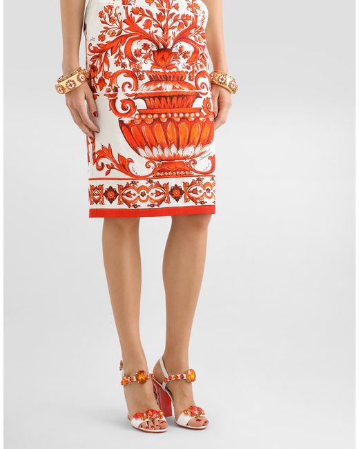 Dolce & Gabbana Orange Gonna