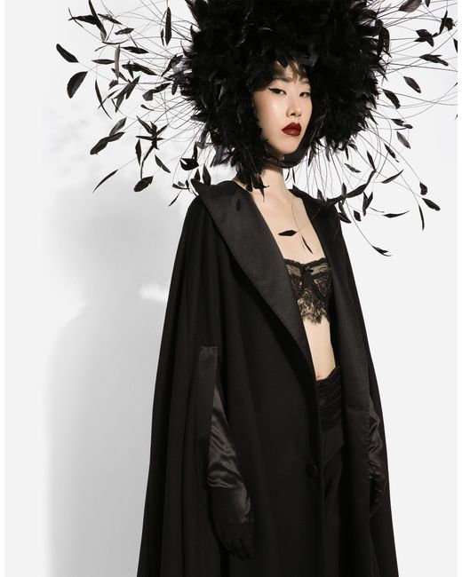Dolce & Gabbana Black Single-Breasted Wool And Cashmere Cape