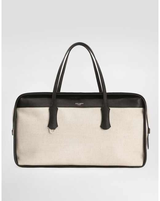 メンズ Dolce & Gabbana Salt&Pepper Calfskin Atene Handbag Natural