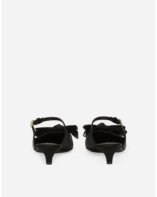 Dolce & Gabbana リボン ディテール サテン スリングバックパンプス White