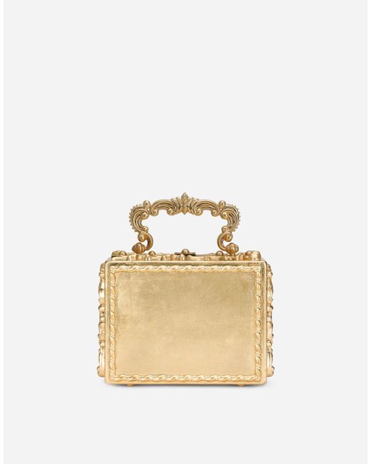 Dolce & Gabbana Multicolor Calfskin Dolce Box Bag With Rhinestone And Mirrored Detailing