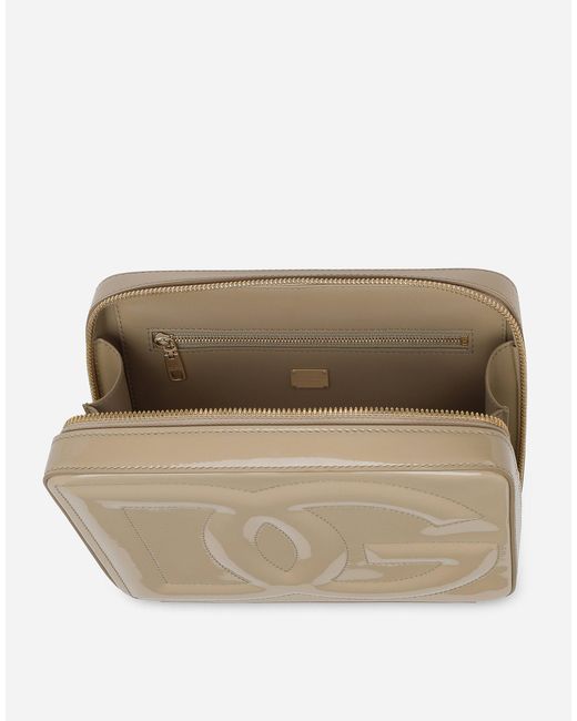 Dolce & Gabbana Dg Logo カメラバッグ ミディアム エナメル Natural
