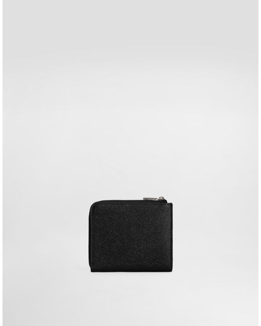 Dolce & Gabbana White Calfskin Card Holder With Branded Plate for men