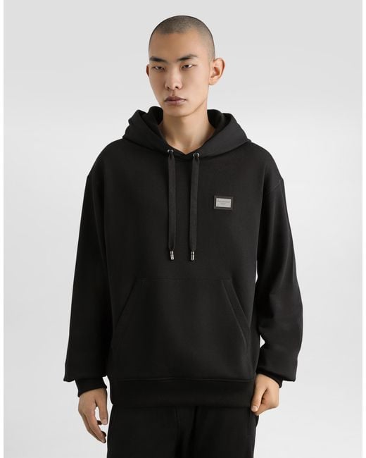 Dolce & Gabbana Black Stylish Hoodie Sweatshirt For for men