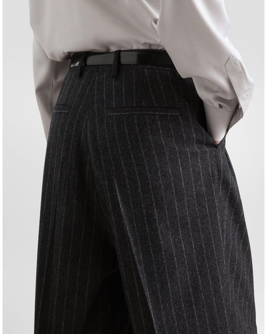 Dolce & Gabbana Multicolor Pinstripe Flannel Trousers for men