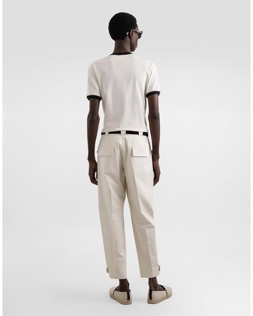 Dolce & Gabbana Hose Aus Gabardine in White für Herren