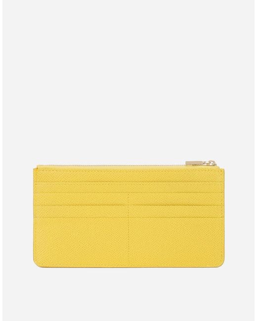 Dolce & Gabbana Yellow Large Card Holder With Tag