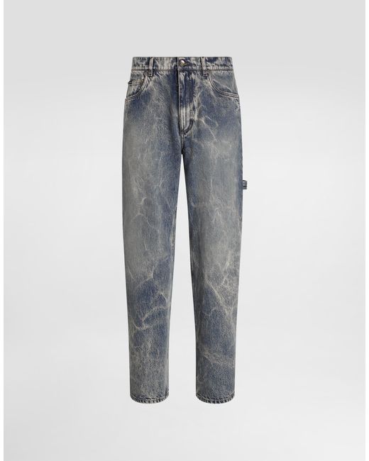 Dolce & Gabbana Gray Denim Trousers for men