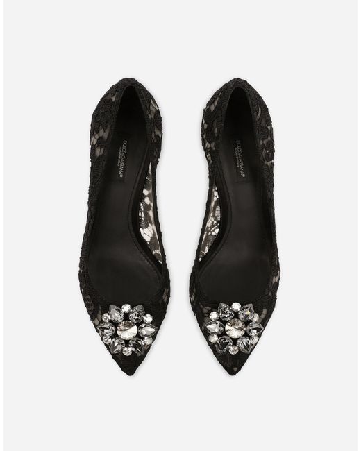 Dolce & Gabbana White Lace Pumps With Brooch Detailing