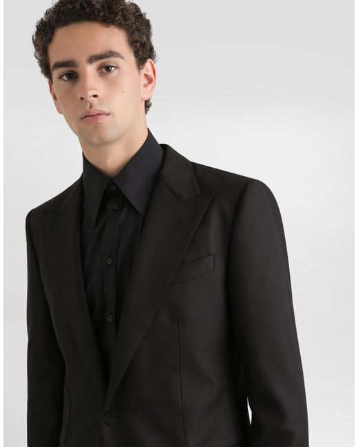 Dolce & Gabbana Black Single-Breasted Taormina Wool Jacket for men