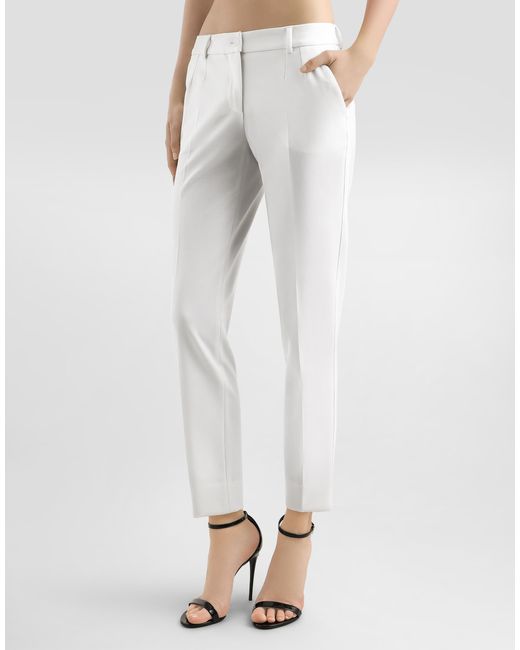 Dolce & Gabbana White Wool Pants