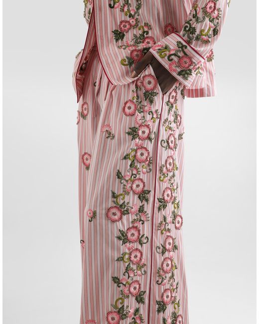 Dolce & Gabbana Pink Vanity Trousers With Embroidery for men