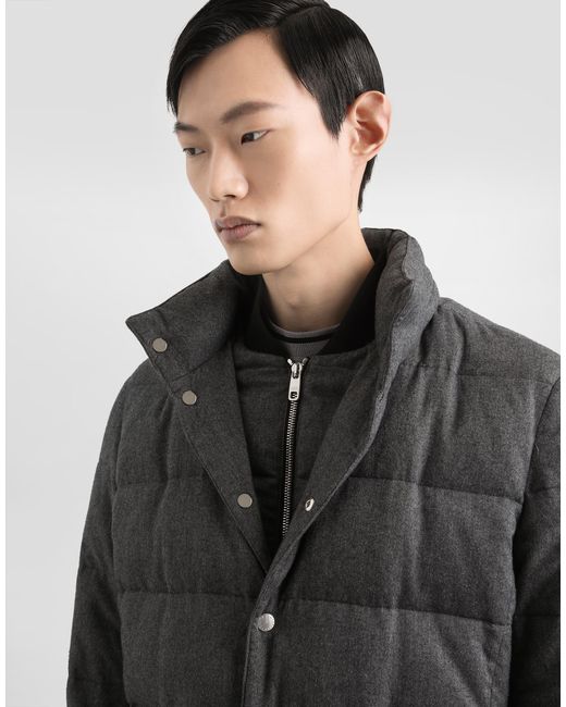 Dolce & Gabbana Black Quilted Down Jacket for men
