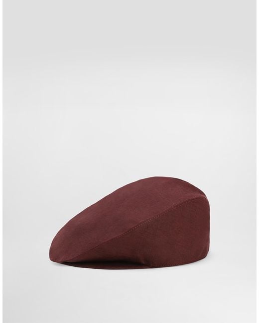 Dolce & Gabbana Brown Linen Flat Cap for men