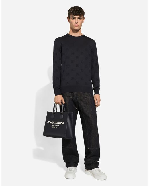 Dolce & Gabbana Black Small Nylon Shopper for men