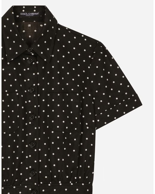 Dolce & Gabbana ドットプリント コットン プレイスーツ Black