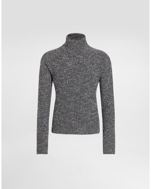 Dolce & Gabbana Gray Wool Turtleneck for men