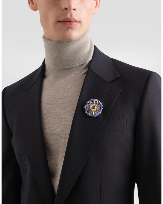 Spilla Con Strass di Dolce & Gabbana in Blue da Uomo