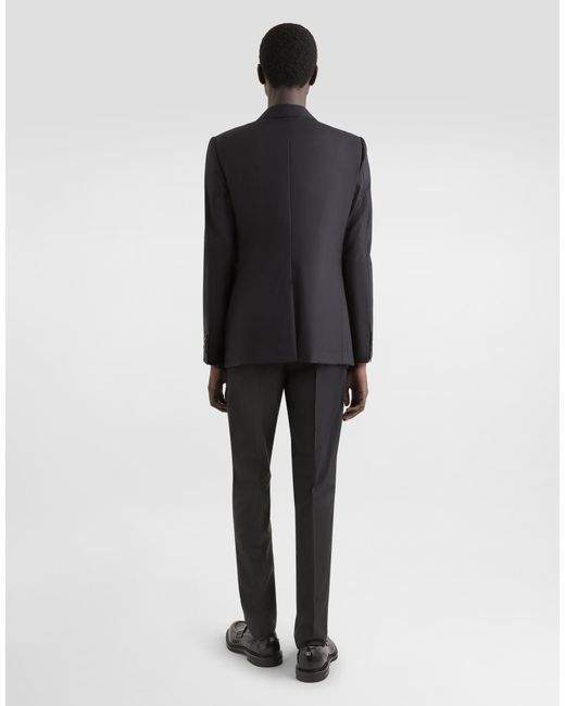 Dolce & Gabbana Black Wool And Silk Martini-Fit Suit for men