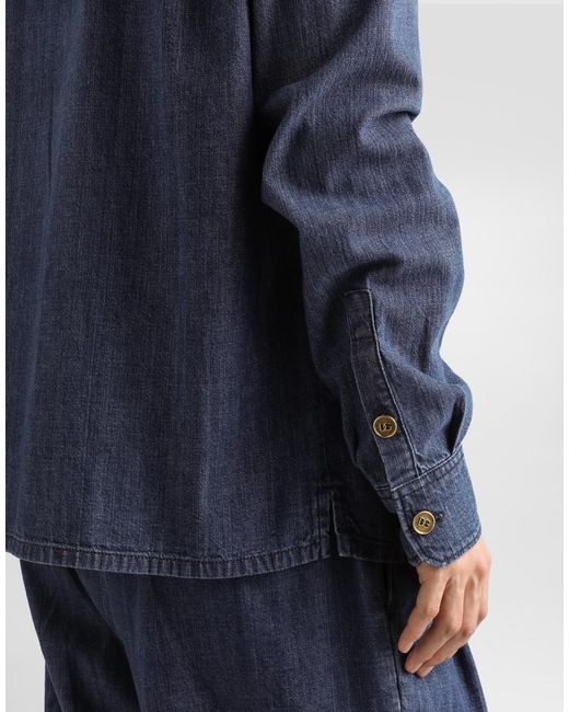 Dolce & Gabbana Blue Denim Shirt for men