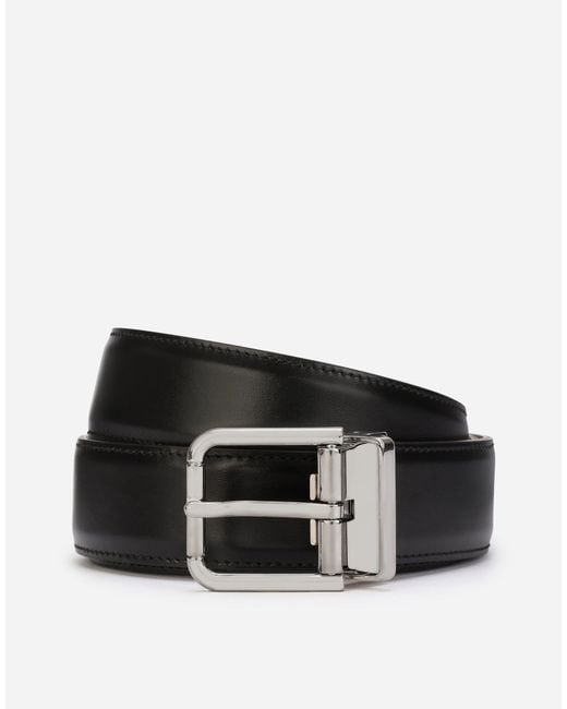 Dolce & Gabbana Black Buckled Leather Belt for men