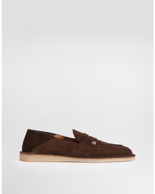 Dolce & Gabbana Brown Reversed Calfskin Slipper for men