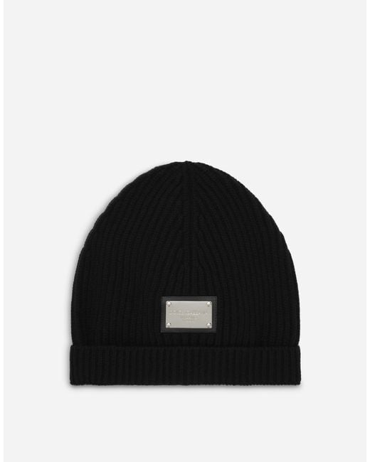 Dolce & Gabbana Black Knit Hat With Tag