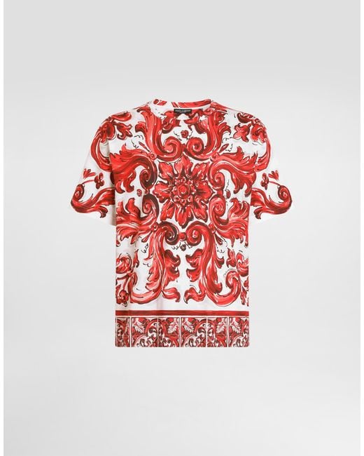Dolce & Gabbana Red T-Shirt M/Corta Giro for men
