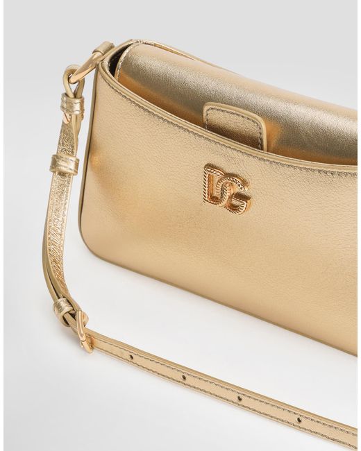 Dolce & Gabbana Natural Laminated Calfskin Phone Bag